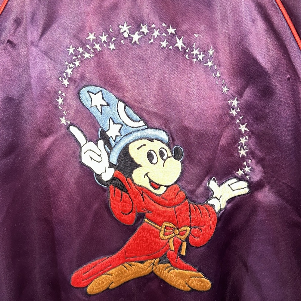 Disney Purple Satin Bomber Jacket Mickey Mouse XXL